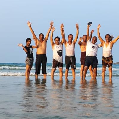 Enjoying Kovalam Beach